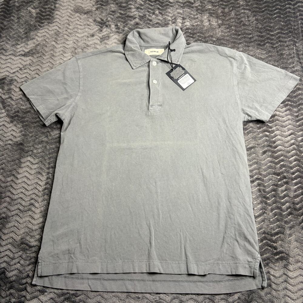 Buck Mason Polo Shirt Mens size M Faded Black Venice Wash Sueded Cotton Polo NWT
